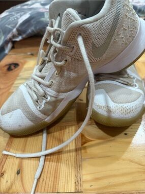 Nike Light Beige Mesh Basketball Sneakers with Gum Outsole